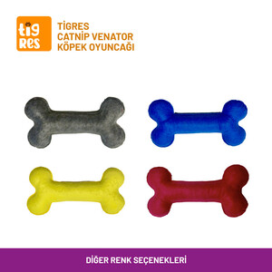 Tigres Venator Kemik Şeklinde Kırmızı Mini Köpek Oyuncağı - Thumbnail
