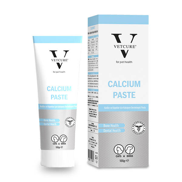 Vetcure Calcium Kedi ve Köpek Kemik ve Diş Sağlığı Fosfor ve D3 Desteği Paste 100 gr